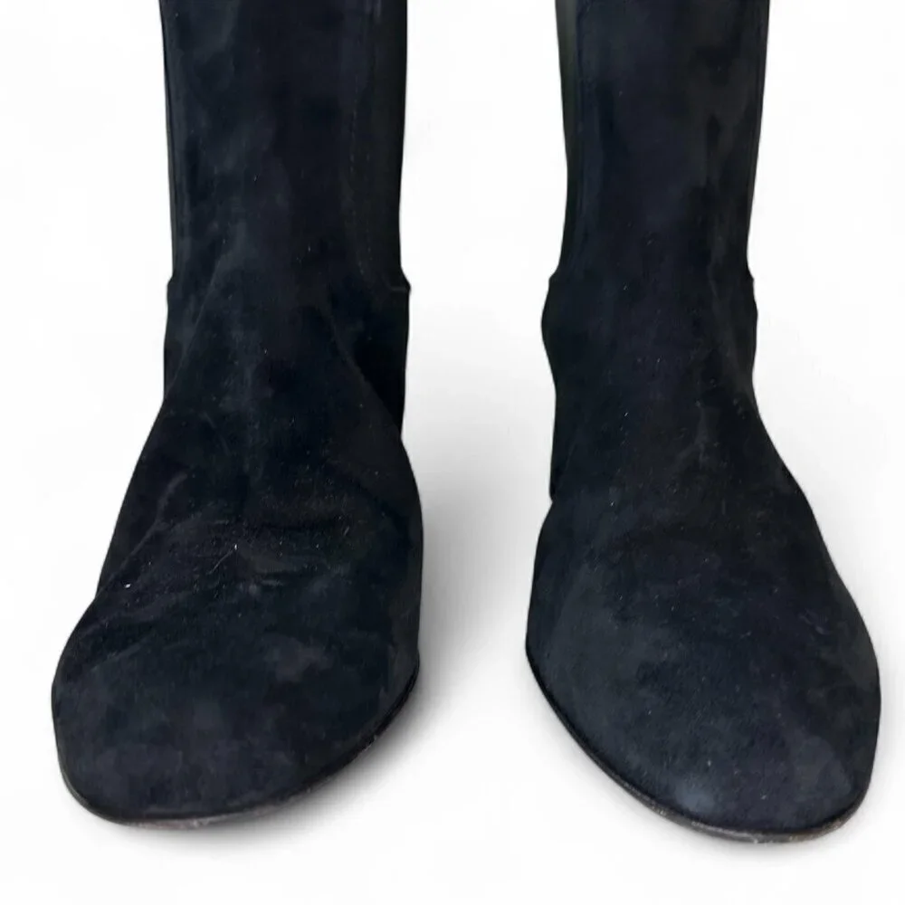AGL Women's Lisette Almond Toe Mid Heel Stretch Booties EU 38.5 Black